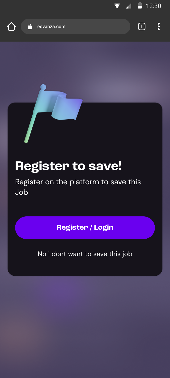 Register to save prompt